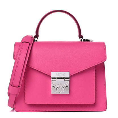 MCM Grained Calfskin Small Patricia Satchel Sugar Pink 1 of 8