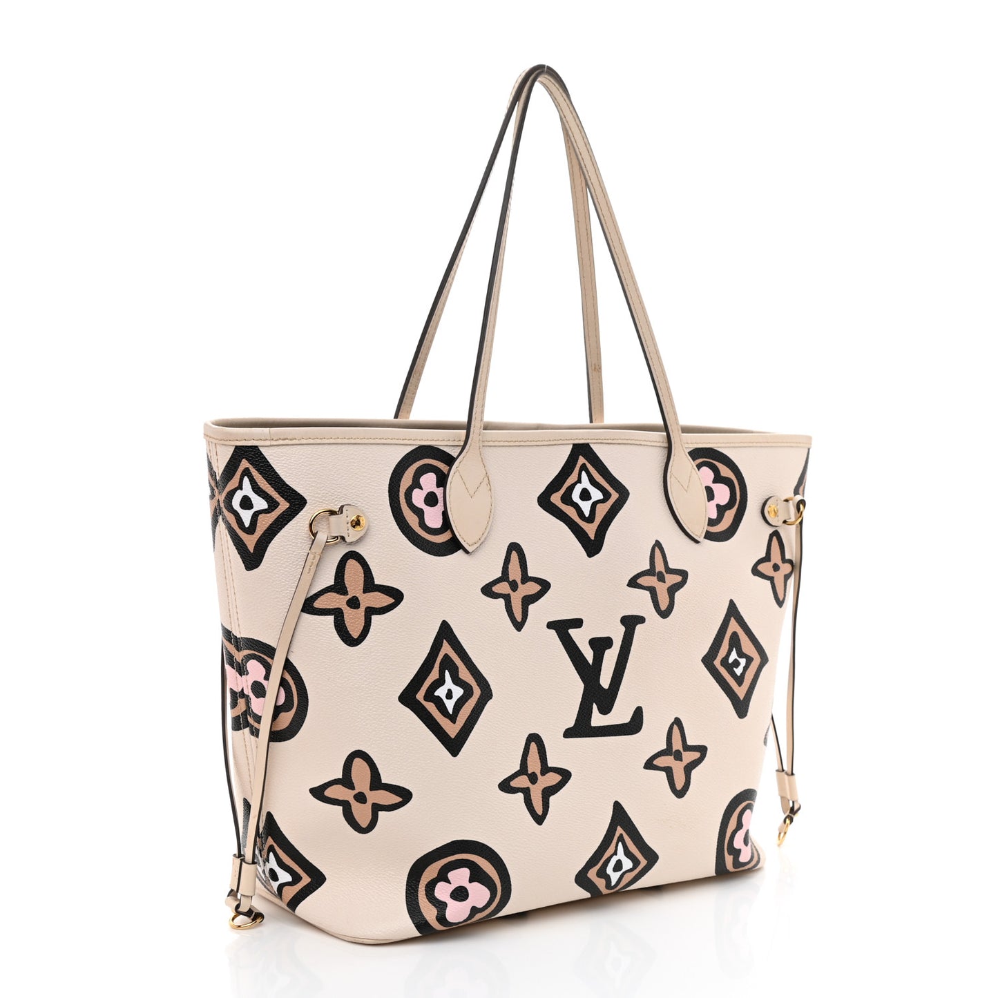 Monogram Giant Wild At Heart Neverfull MM Creme