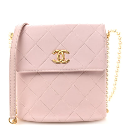 Chanel Calfskin Quilted Pearl Small About Pearls Hobo Bag Light Pink 1 of 10
