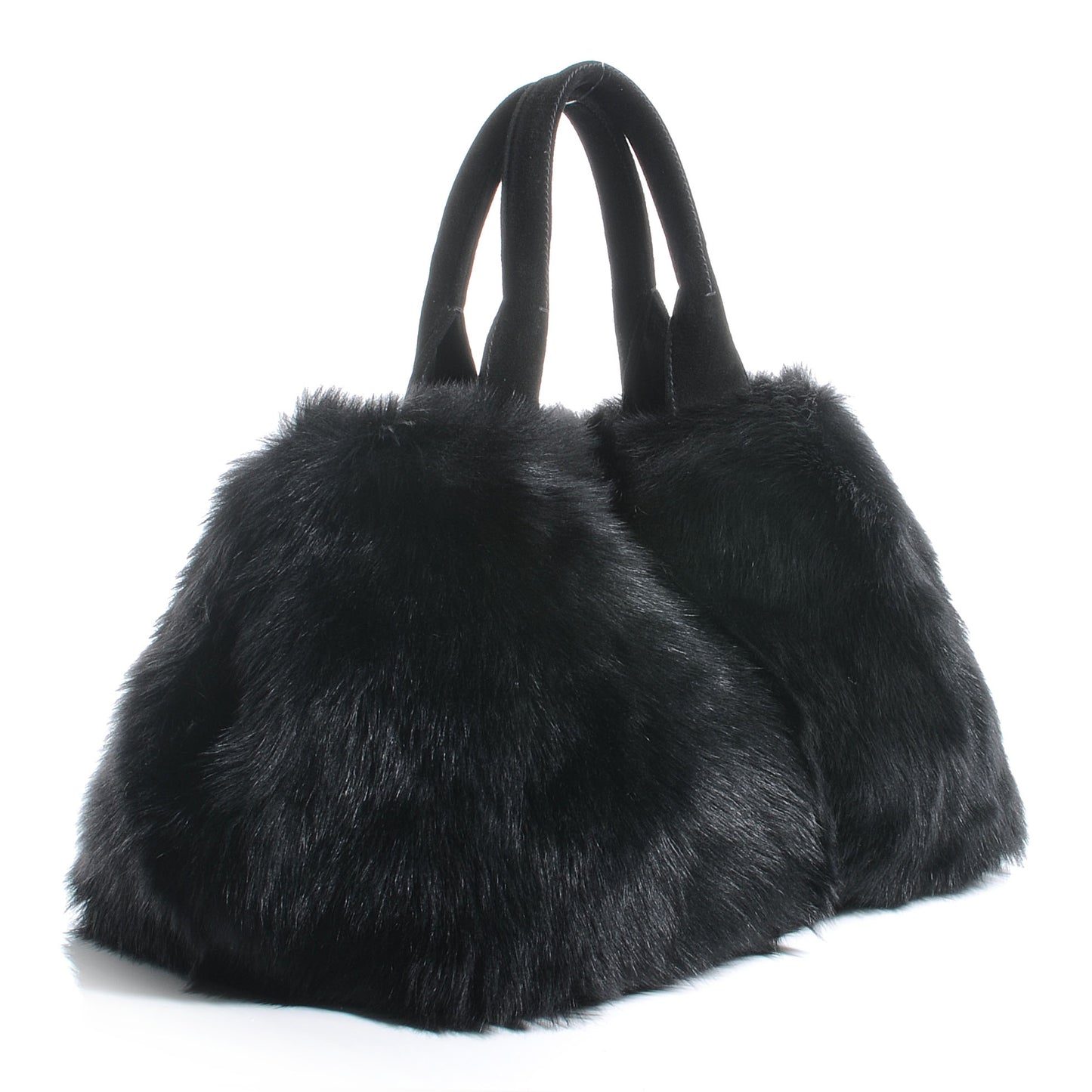 Eco Lapin Faux Fur Handbag Black
