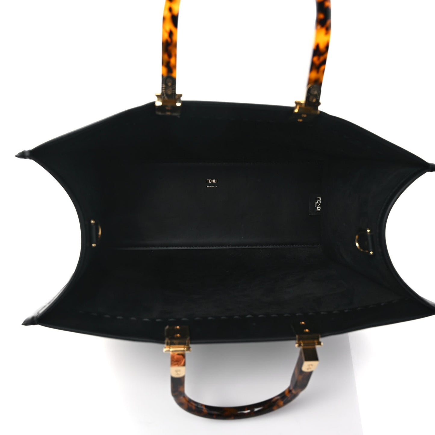 Vitello King Plexiglass Medium Fendi Sunshine Shopper Tote Black