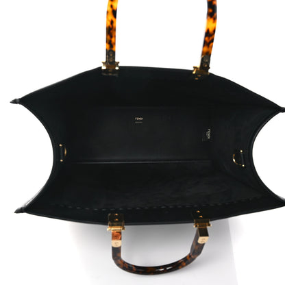 Fendi Vitello King Plexiglass Medium Fendi Sunshine Shopper Tote Black 5 of 8