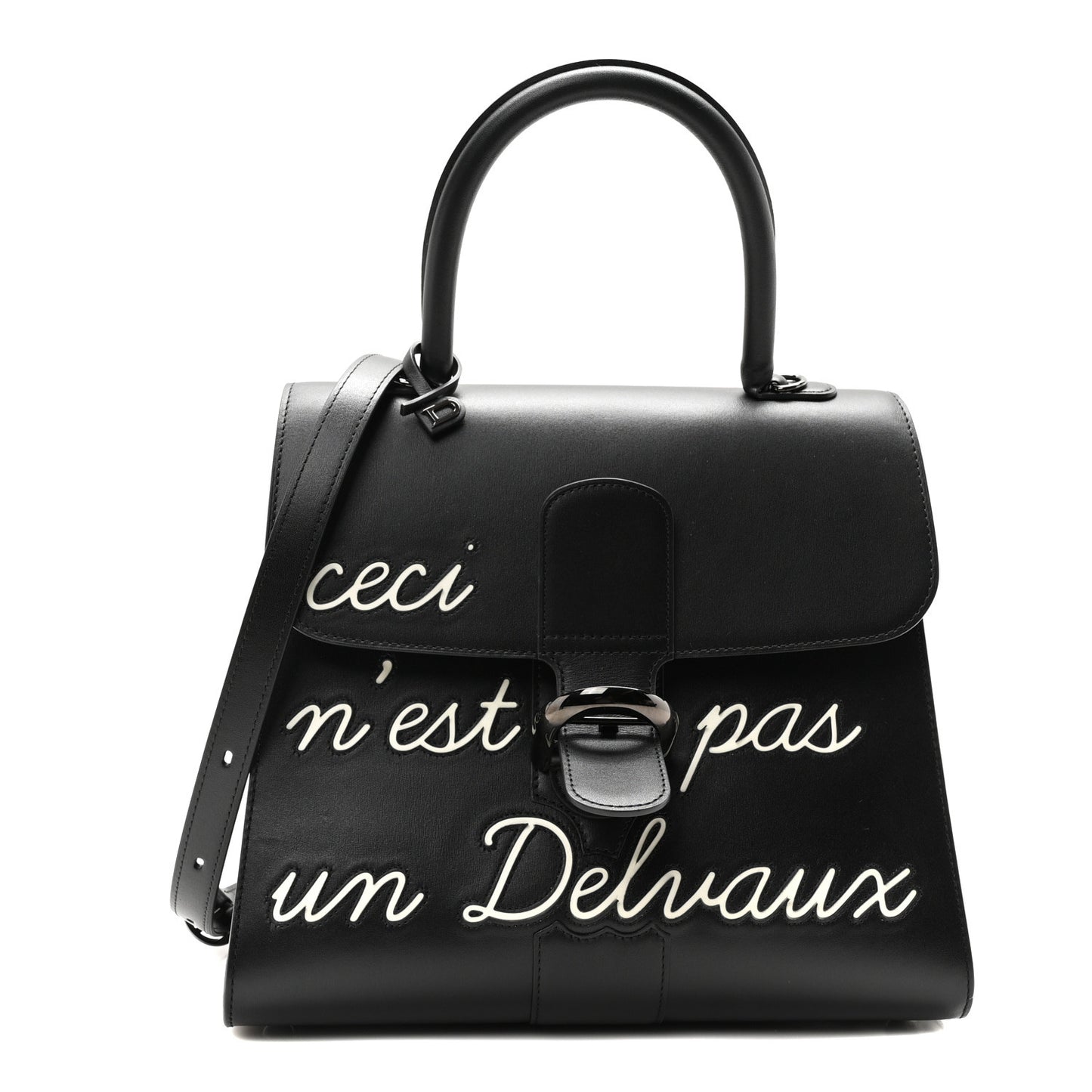 Calfskin MM L'Humour Brillant Satchel Black