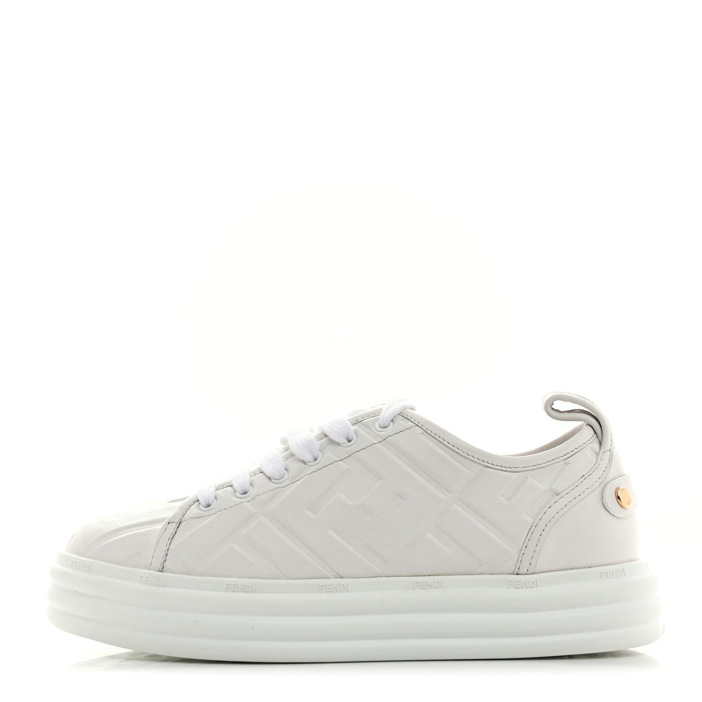 Nappa FF Embossed Rise Low Top Sneakers 36 White