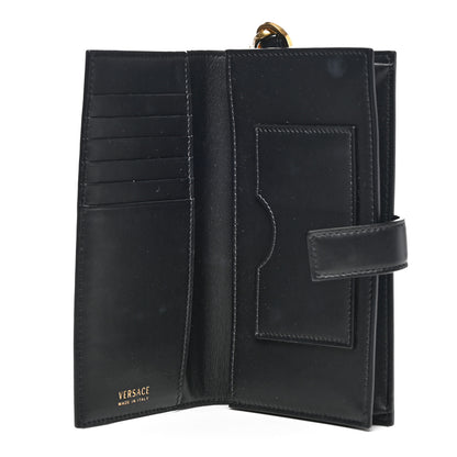 Versace Vitello Virtus Iphone Wristlet Wallet Black 5 of 6