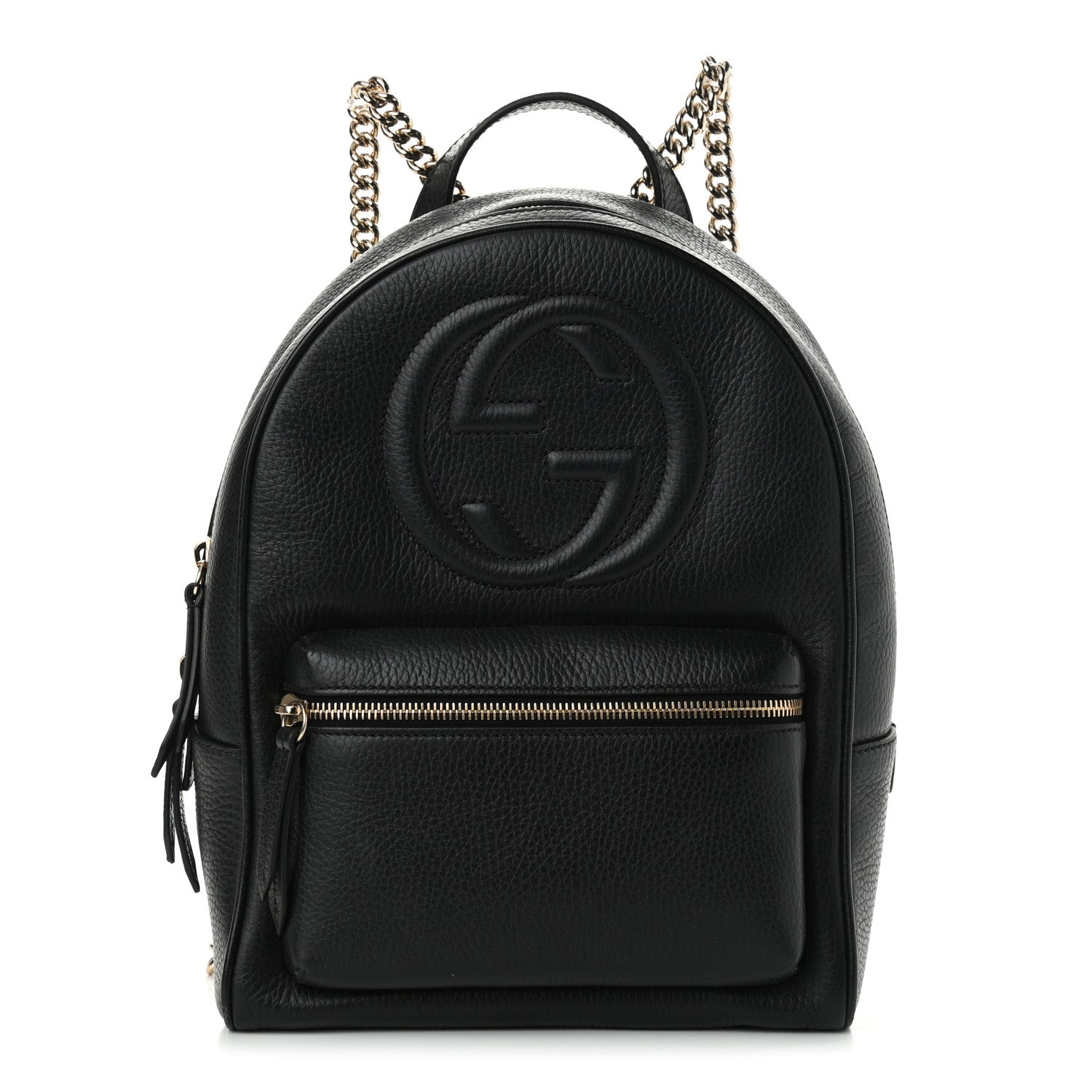 Gucci Pebbled Calfskin Soho Chain Backpack Black 1 of 14