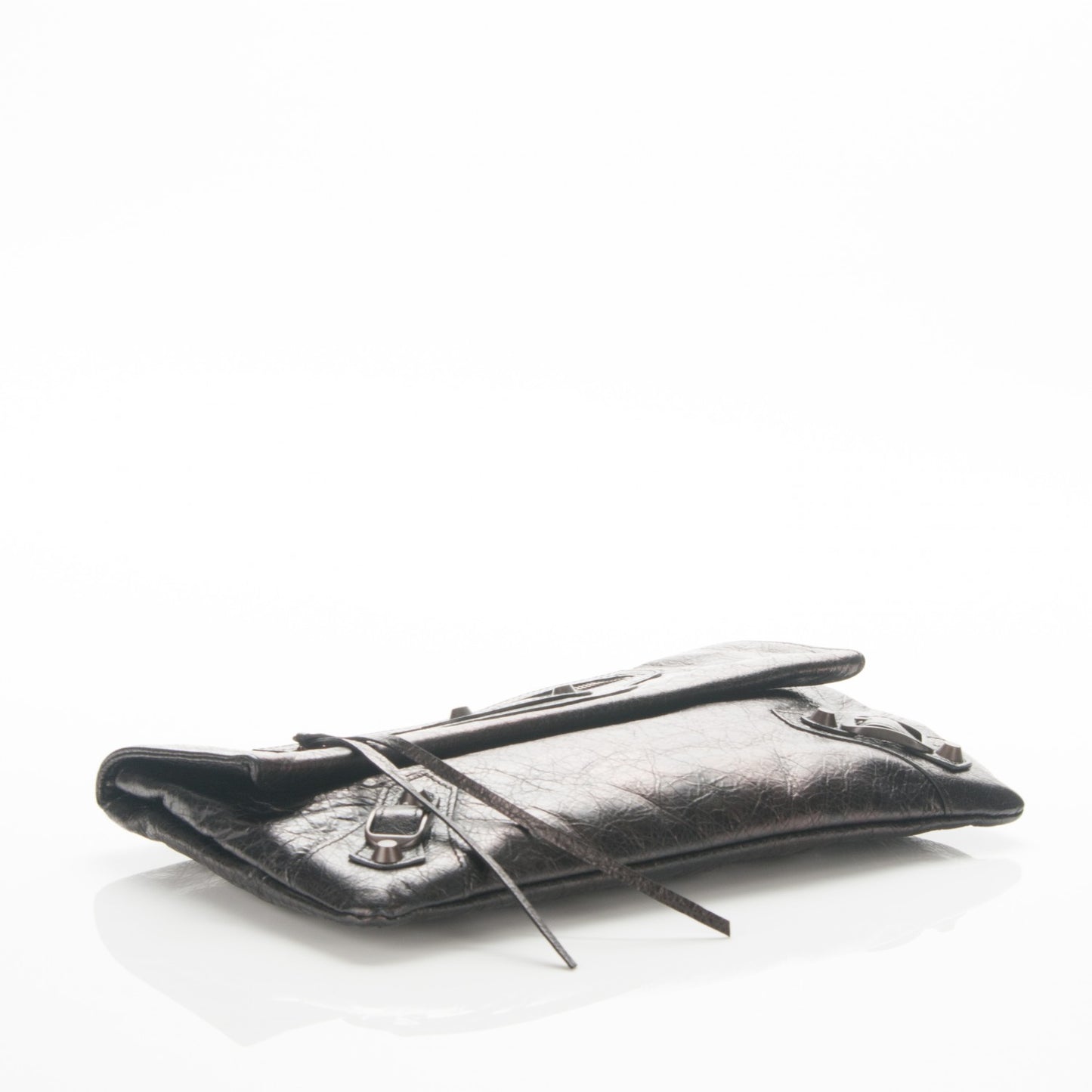 Agneau Classic Hardware Envelope Clutch Black