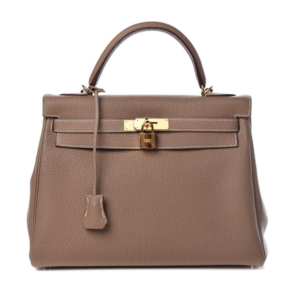 Hermes Togo Kelly Retourne 32 Etoupe 1 of 36