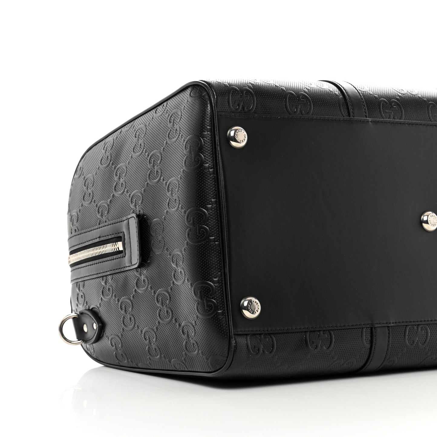 Calfskin GG Tennis Embossed Duffle Bag Black