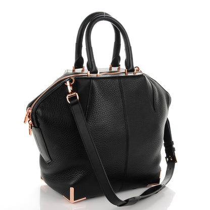 Alexander Wang Pebbled Calfskin Small Emile Soft Black Rose Gold Hardware 3 of 8