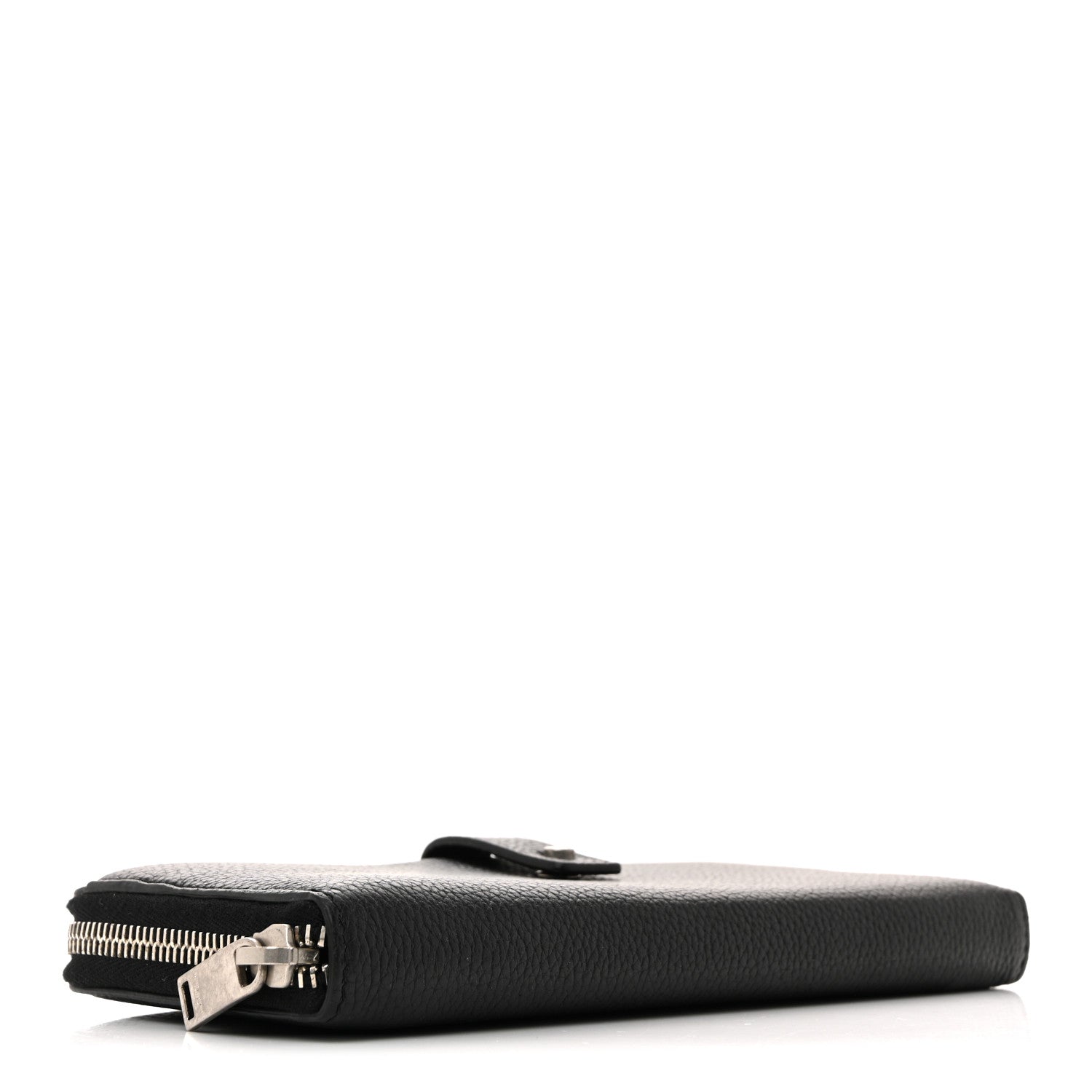 Saint Laurent Grained Calfskin Classic Zip Around Snap Wallet Black 4 of 9