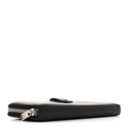Saint Laurent Grained Calfskin Classic Zip Around Snap Wallet Black 4 of 9