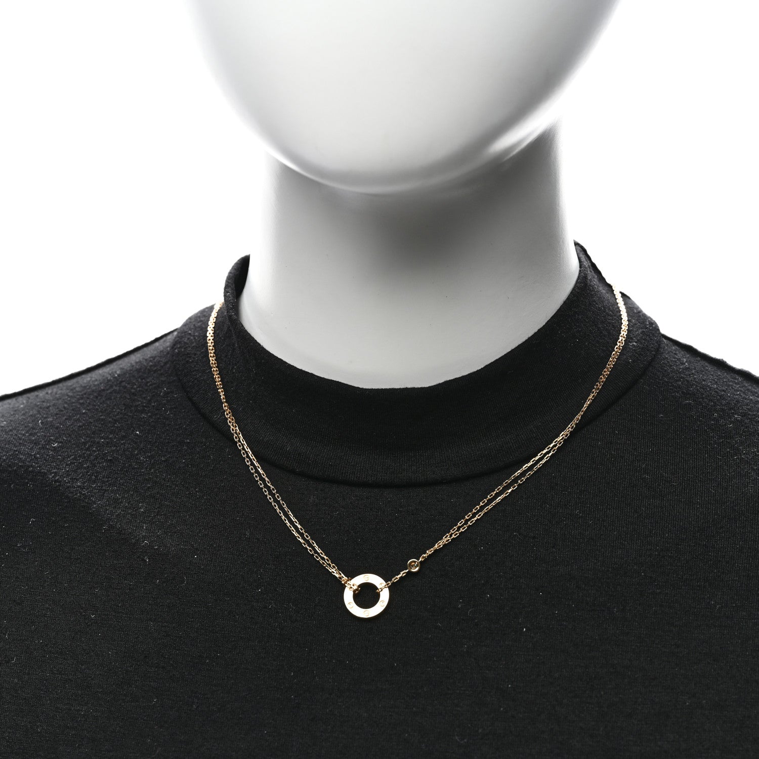 Cartier 18K Yellow Gold 2 Diamond LOVE Necklace 2 of 4