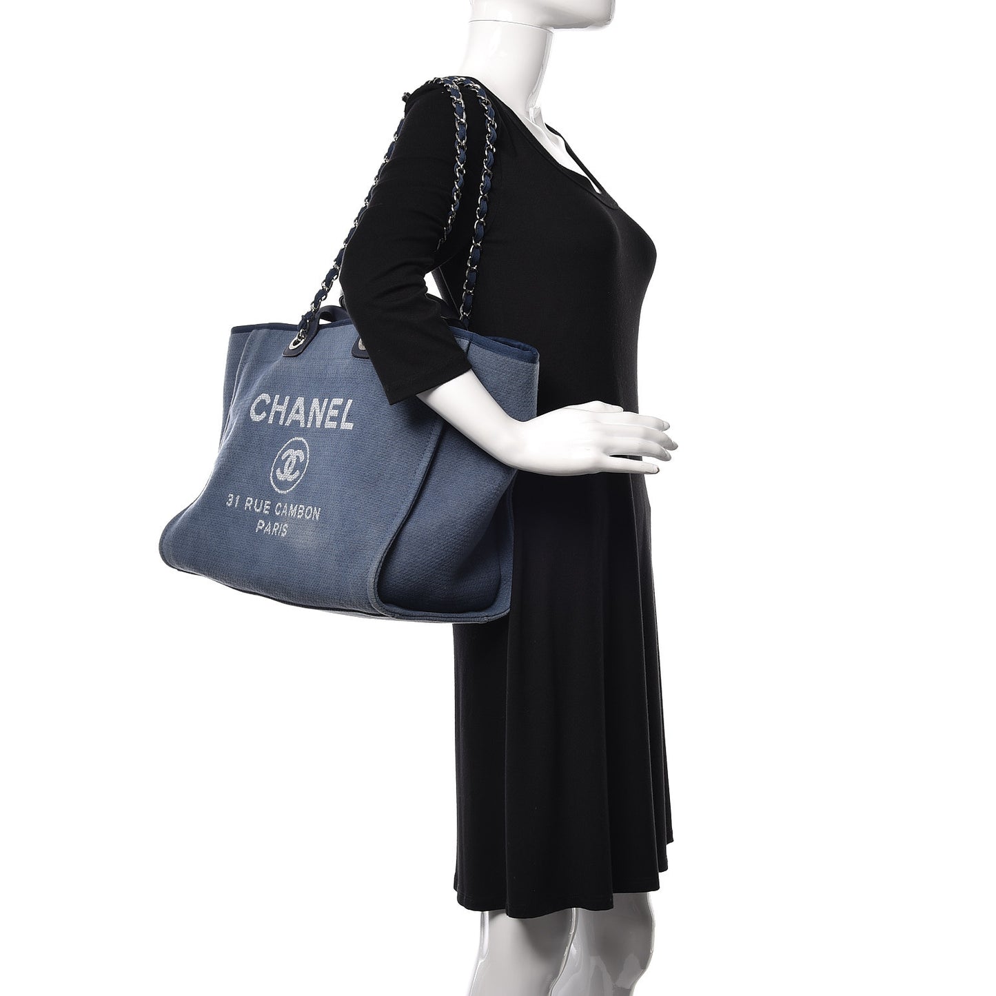 Canvas Large Deauville Tote Blue