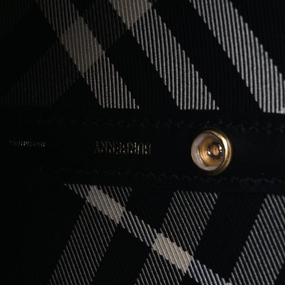 Burberry Canvas Check Large Shoulder Bag Black Calico 9 of 13