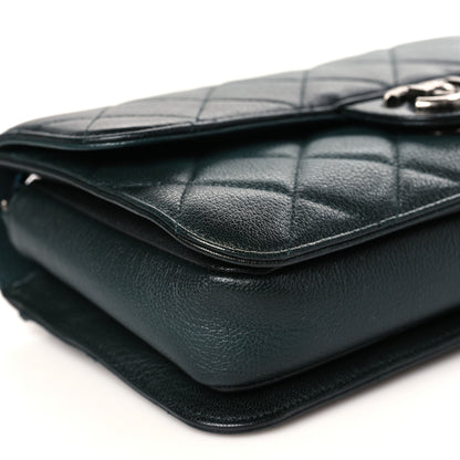 Chanel Goatskin Quilted Medium Perfect Edge Flap Green 8 of 9