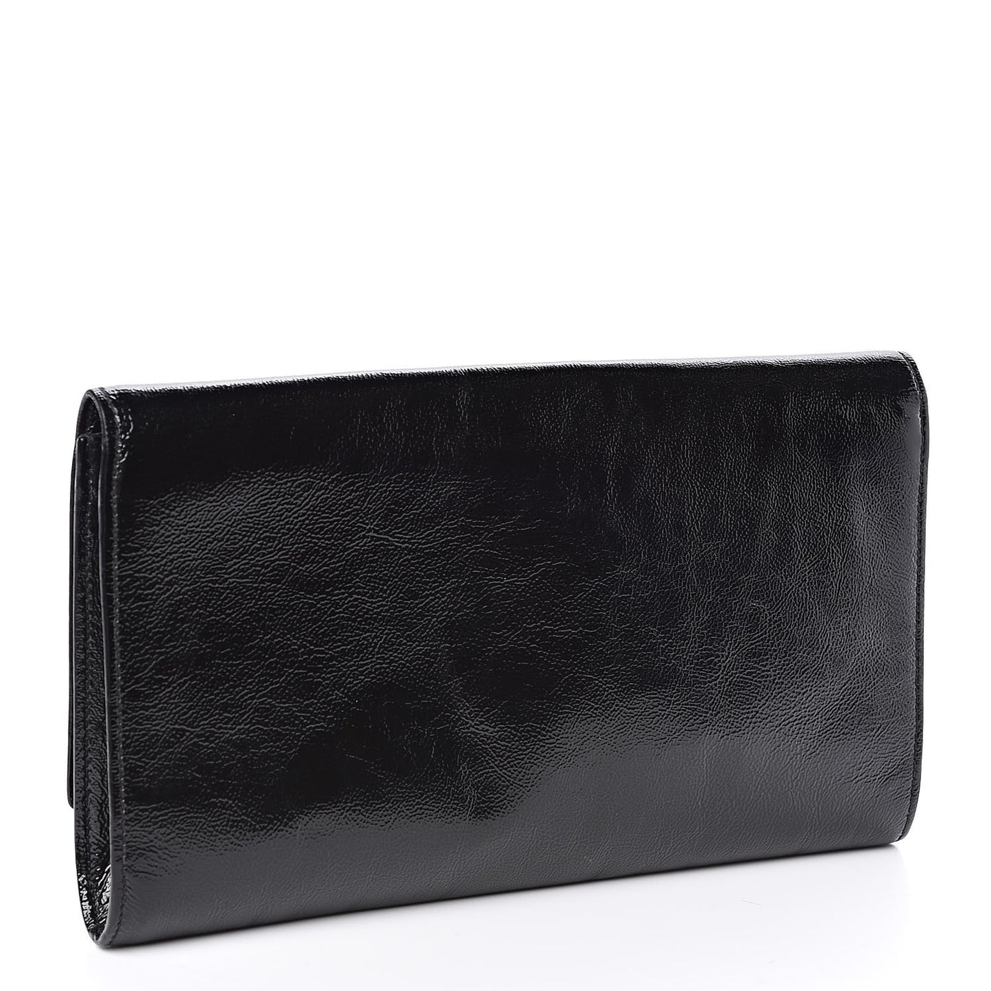 Textured Patent Monogram Large Belle De Jour Clutch Black