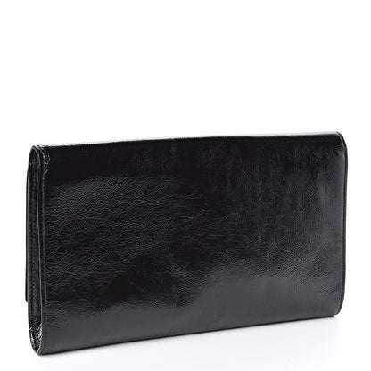 Saint Laurent Textured Patent Monogram Large Belle De Jour Clutch Black 3 of 9