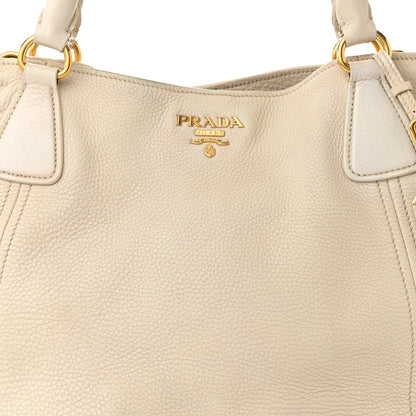 Prada Vitello Daino Side Pocket Tote Talco 8 of 21