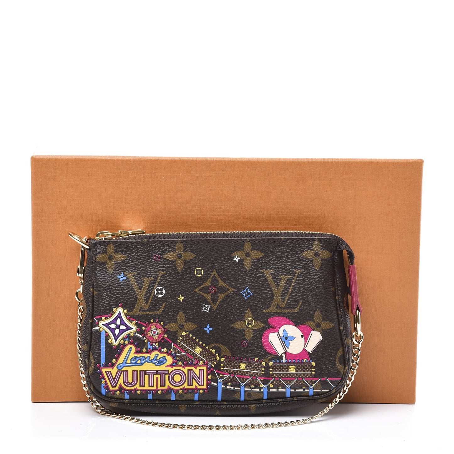 Monogram 2020 Christmas Animation Roller Coaster Mini Pochette Accessories Pivoine