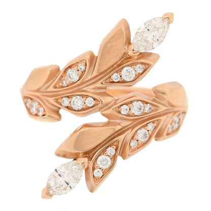 Tiffany 18K Rose Gold Diamond Victoria Vine Bypass Ring 49 4.75 1 of 5