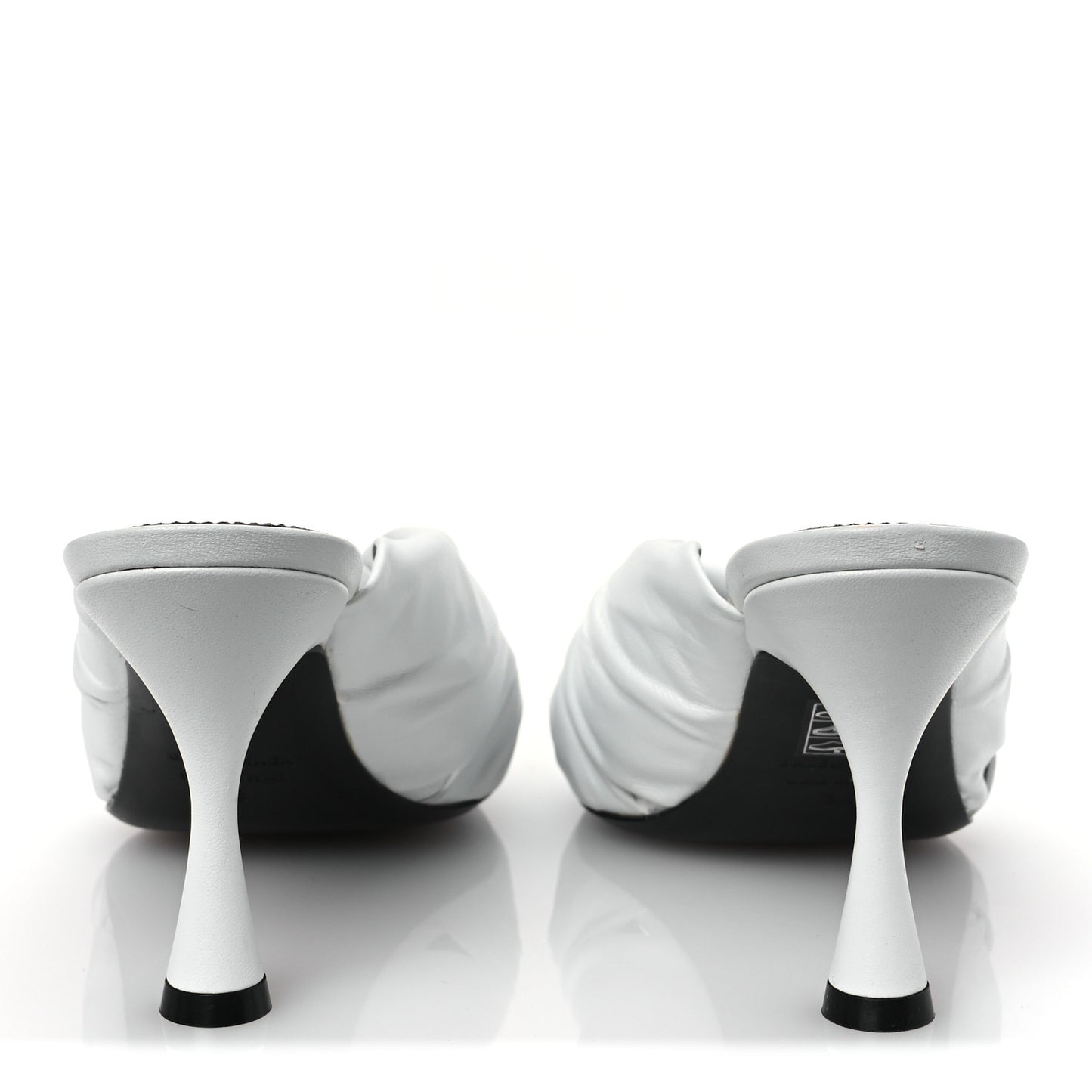 Smooth Nappa Drapy 80mm Sandals 38 White