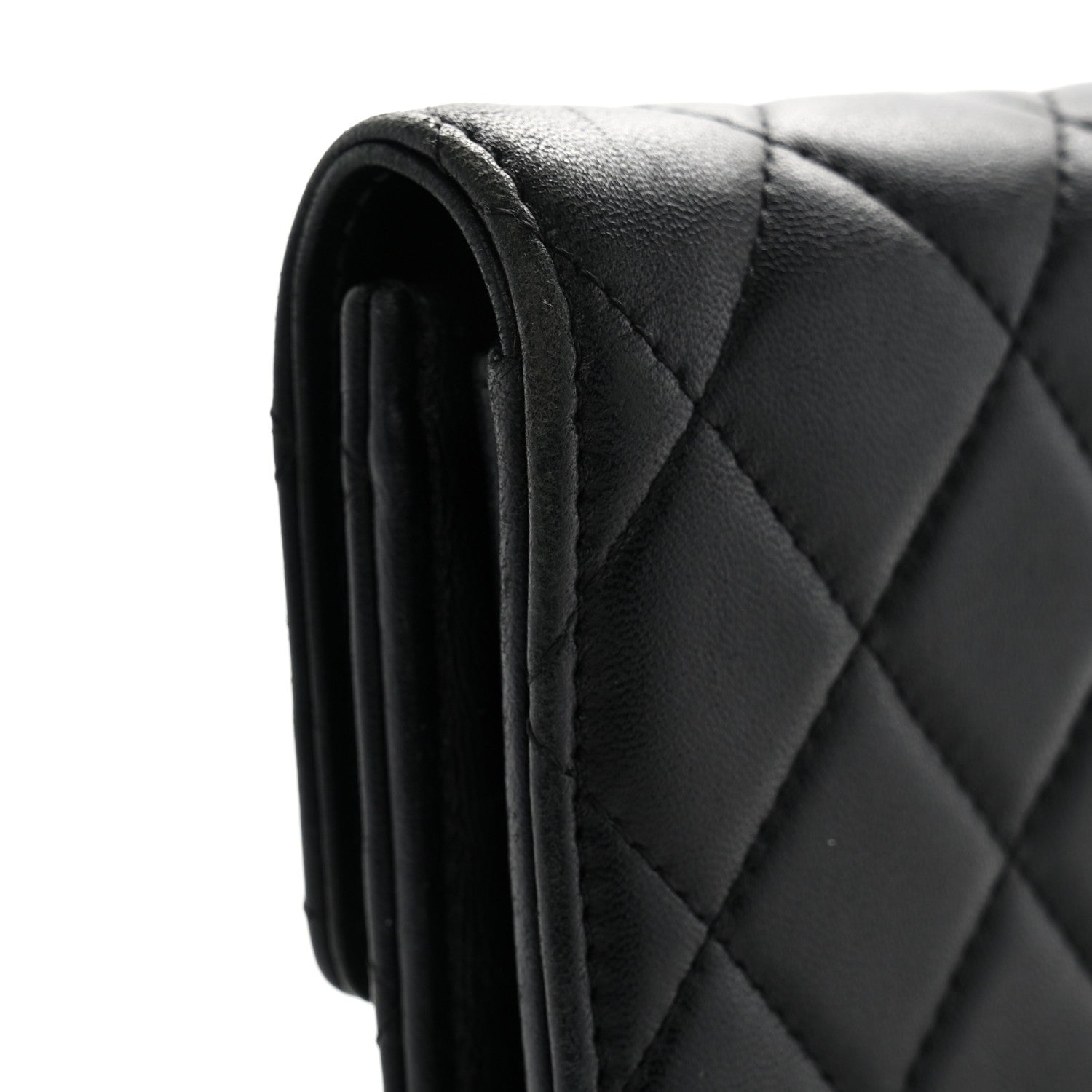 Chanel Lambskin Quilted Large Flap Wallet Black 9 of 10