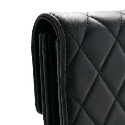 Chanel Lambskin Quilted Large Flap Wallet Black 9 of 10
