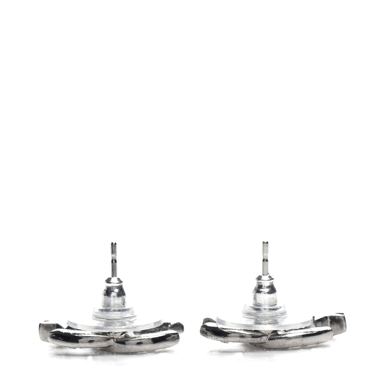 Chanel Crystal CC Starfall Earrings Silver 3 of 4