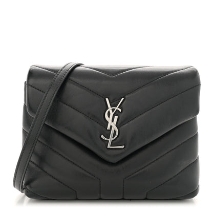 Saint Laurent Calfskin Y Quilted Monogram Toy Loulou Crossbody Bag Black 1 of 12