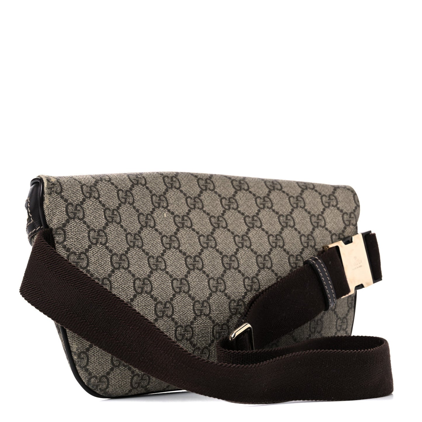 GG Supreme Monogram Belt Bag Dark Brown