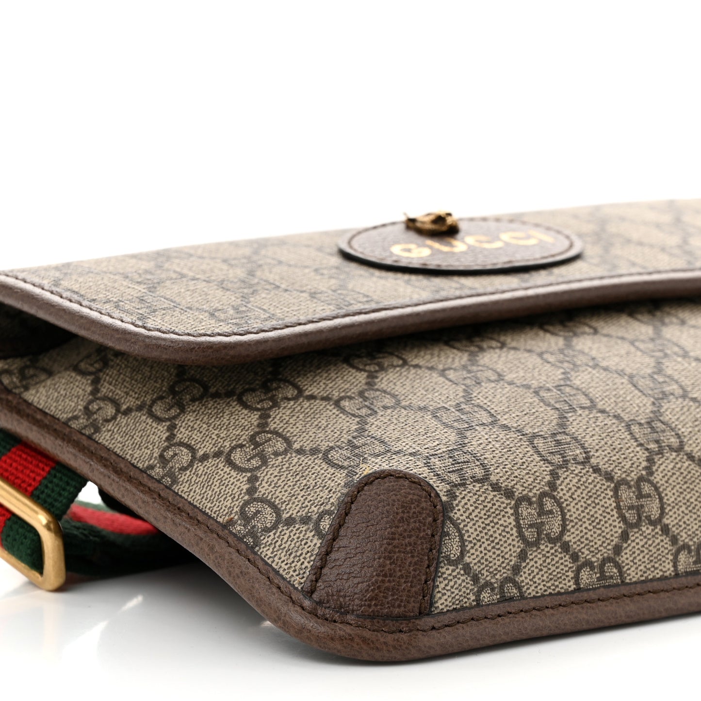 GG Supreme Monogram Neo Vintage Web Belt Bag Brown