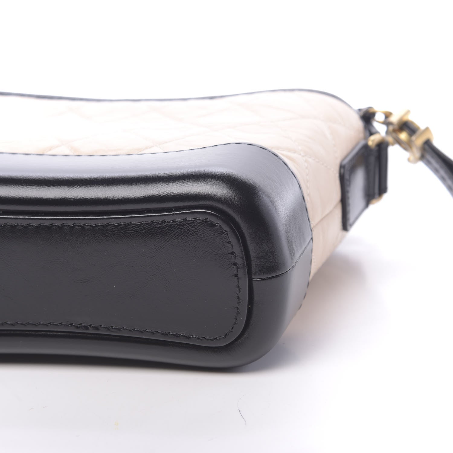 Chanel Aged Calfskin Quilted Small Gabrielle Hobo Beige Black 9 of 10