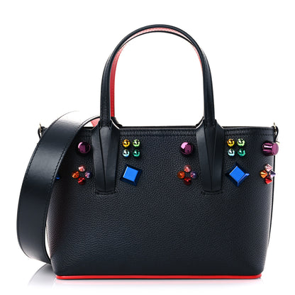 Christian Louboutin Calfskin Embellished Mini East West Cabata Tote Black 1 of 11