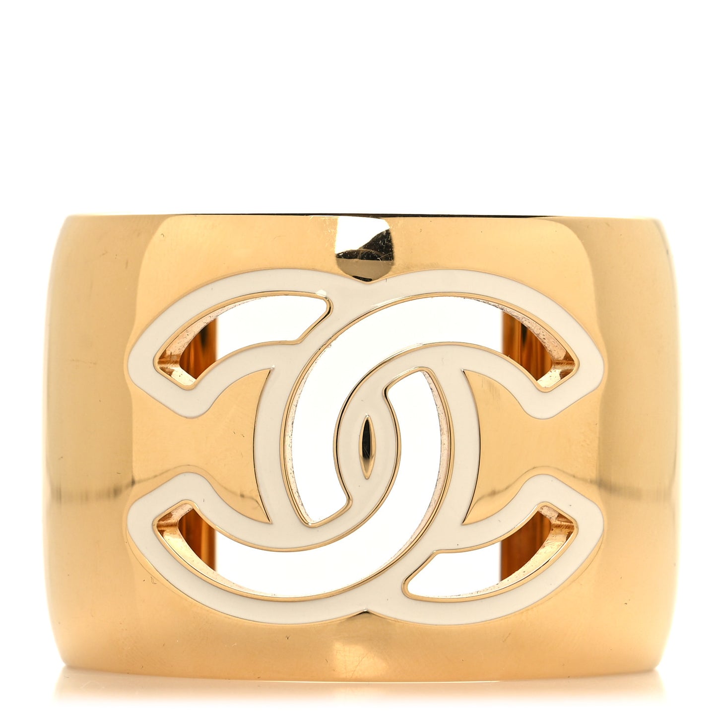 Metal Resin CC Cuff Cutout M Gold White