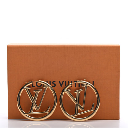Louis Vuitton Metal Louise Hoop Earrings Gold 6 of 6