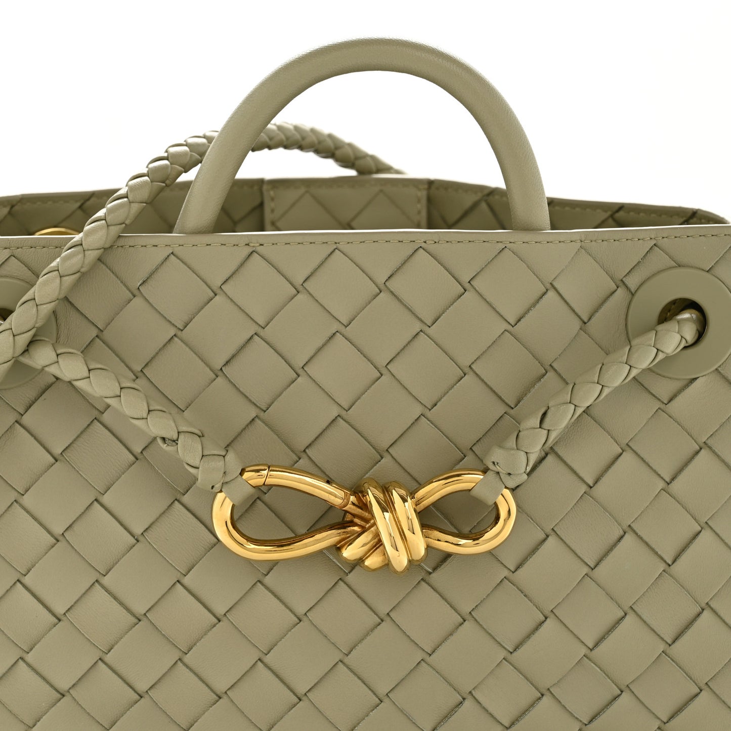 Nappa Intrecciato Small Andiamo Shoulder Bag Travertine