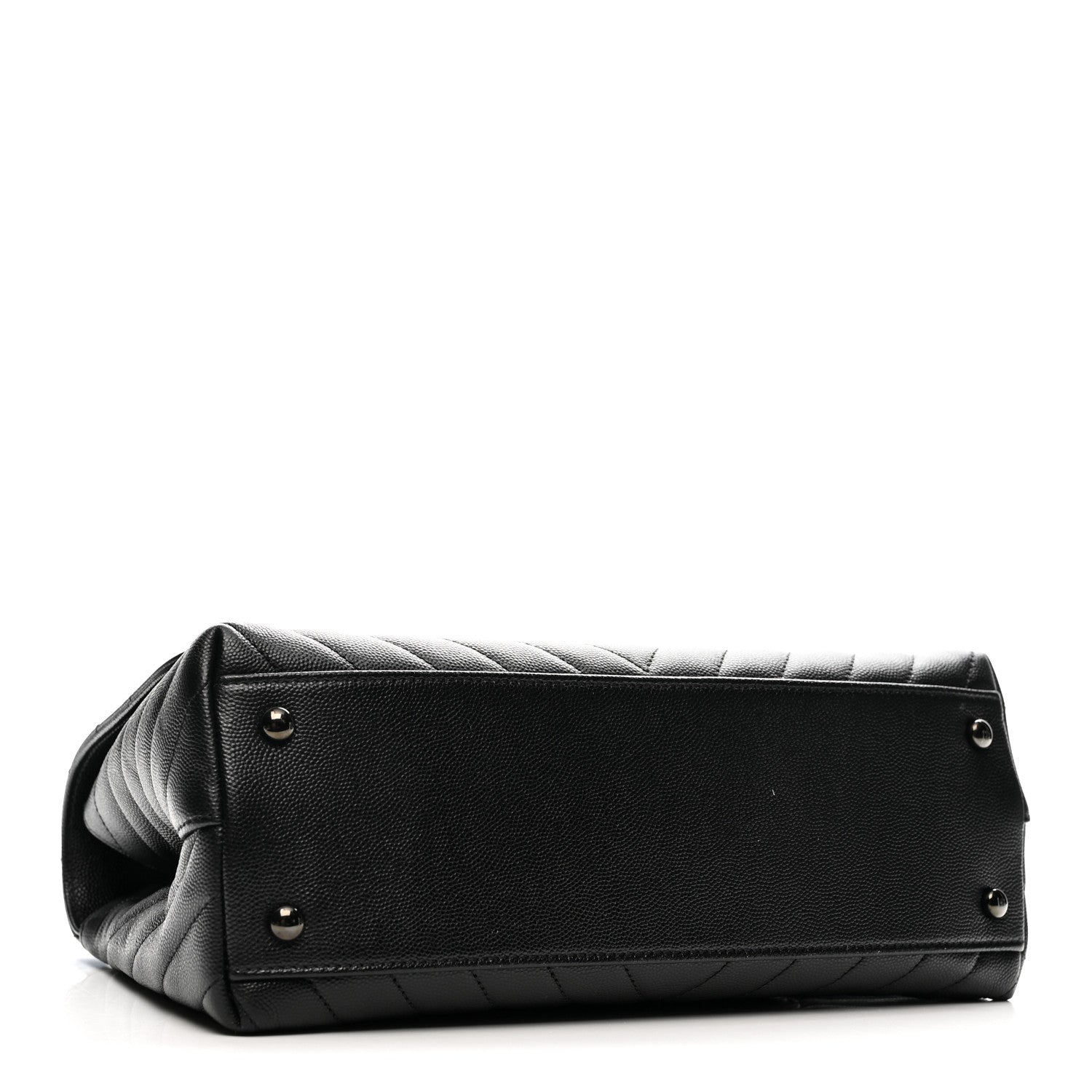 Chanel Caviar Chevron Quilted Small Coco Handle Flap So Black 4 of 13
