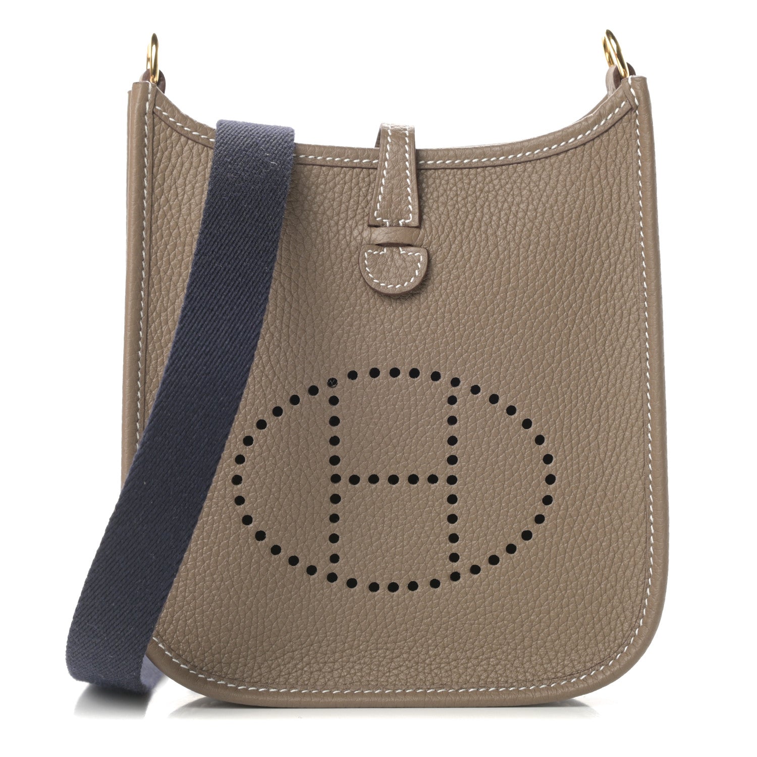 Hermes Taurillon Clemence Amazone Evelyne TPM Etoupe Bleu Indigo 1 of 12