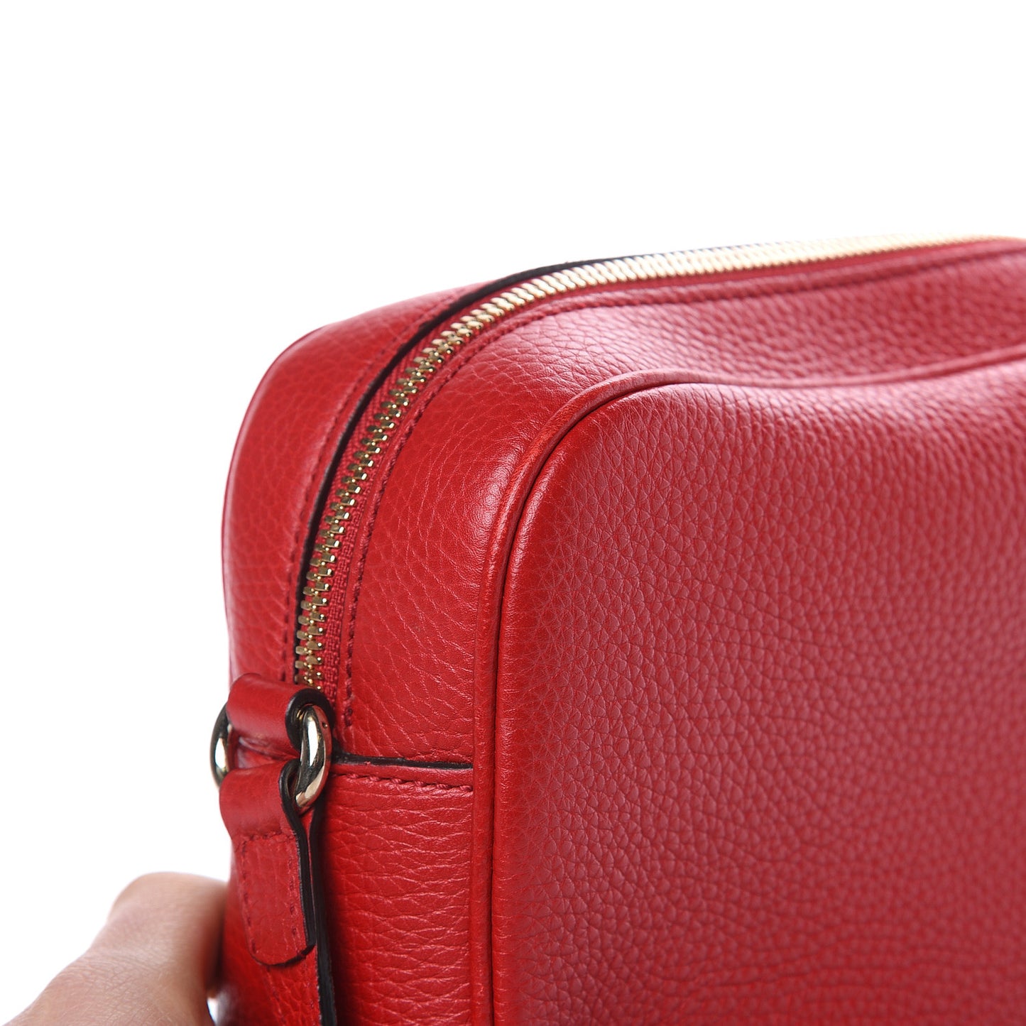 Pebbled Calfskin Small Soho Disco Bag Tabasco Red