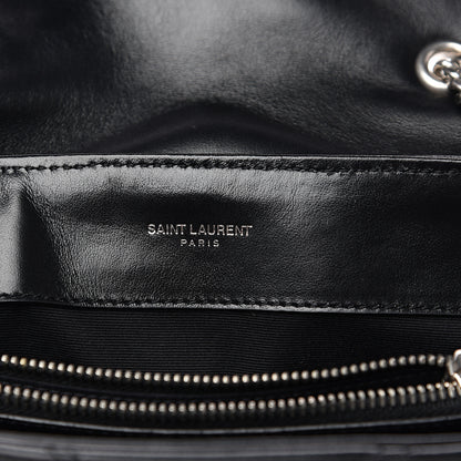 Saint Laurent Calfskin Y Quilted Studded Monogram Small Loulou Chain Satchel Black 5 of 11