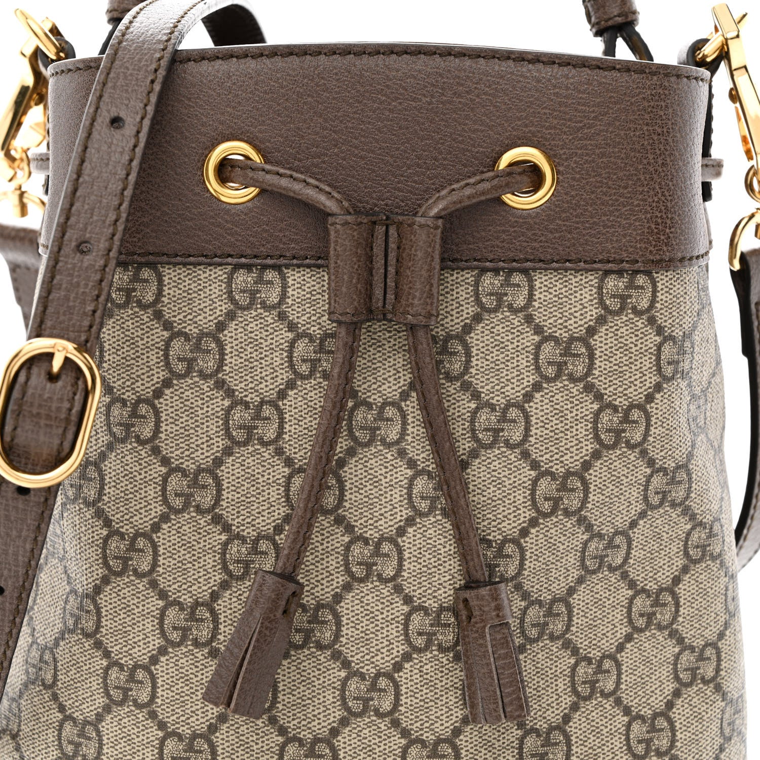 Gucci GG Supreme Monogram Web Small Ophidia Bucket Bag Brown 8 of 10