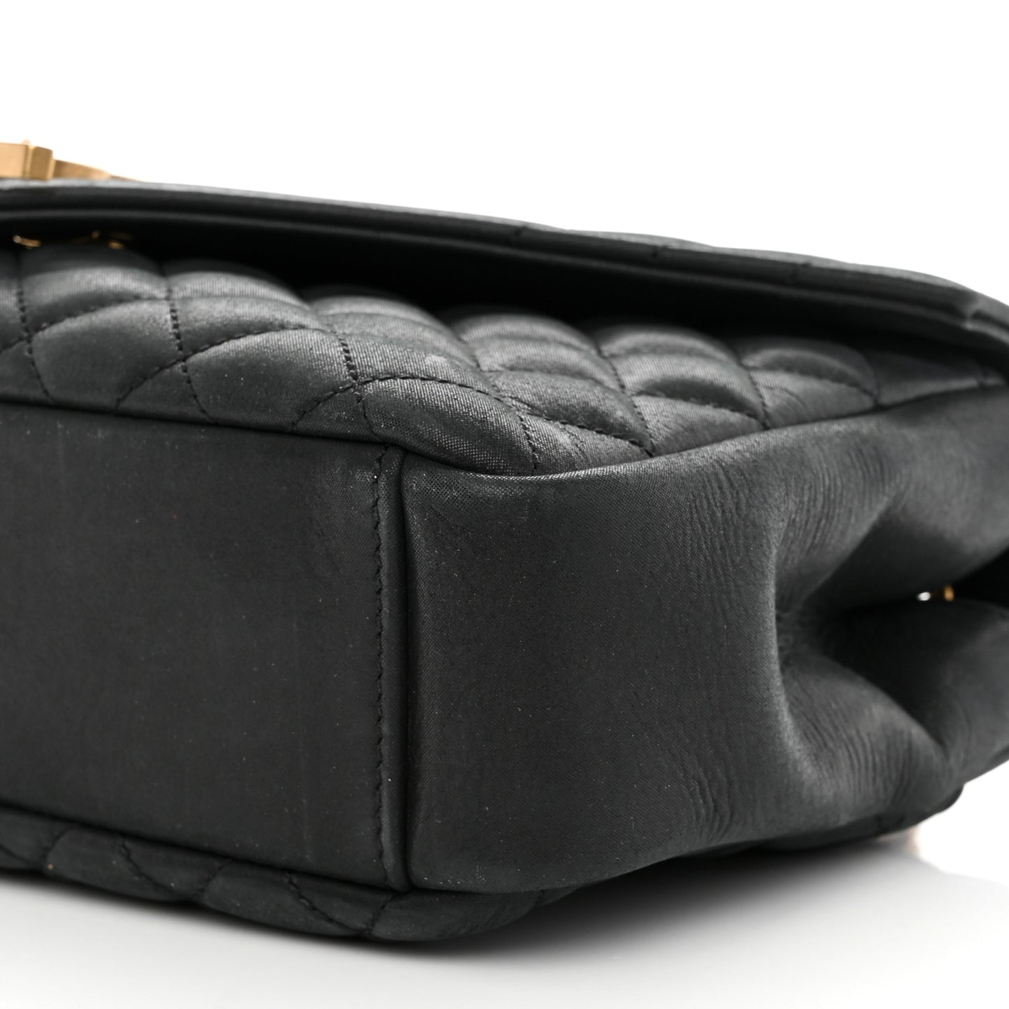 Iridescent Calfskin Tri-Quilt Monogram Medium College Bag Black