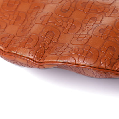 Gucci GGUCCI Calfskin Horsebit Embossed Glam Hobo Tan 14 of 17