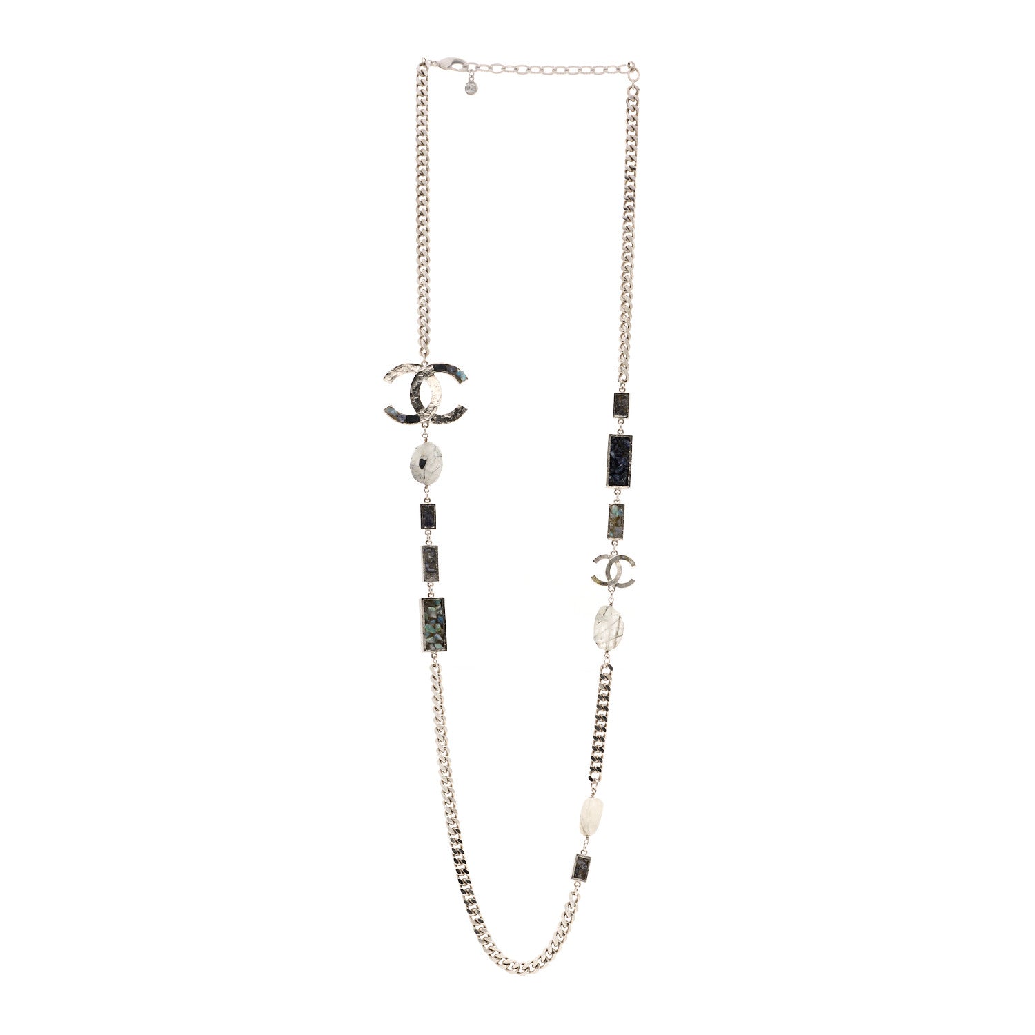 Chanel Ruthenium Crystal CC Chain Necklace 3 of 6