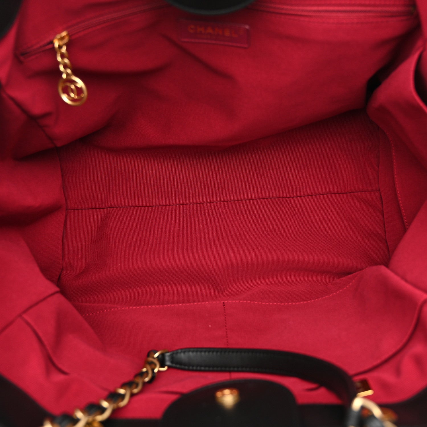 Chanel Calfskin Embossed Medium Deauville Tote Black 6 of 11