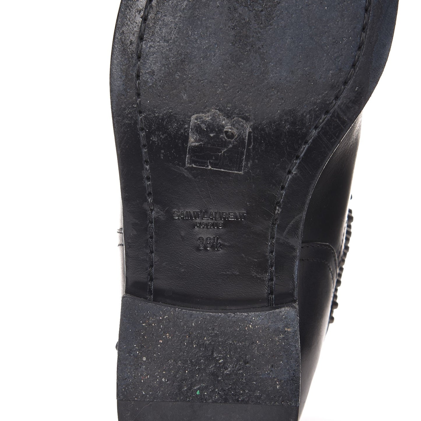 Smooth Calfskin Studded Light Bowling Boots 36.5 Black