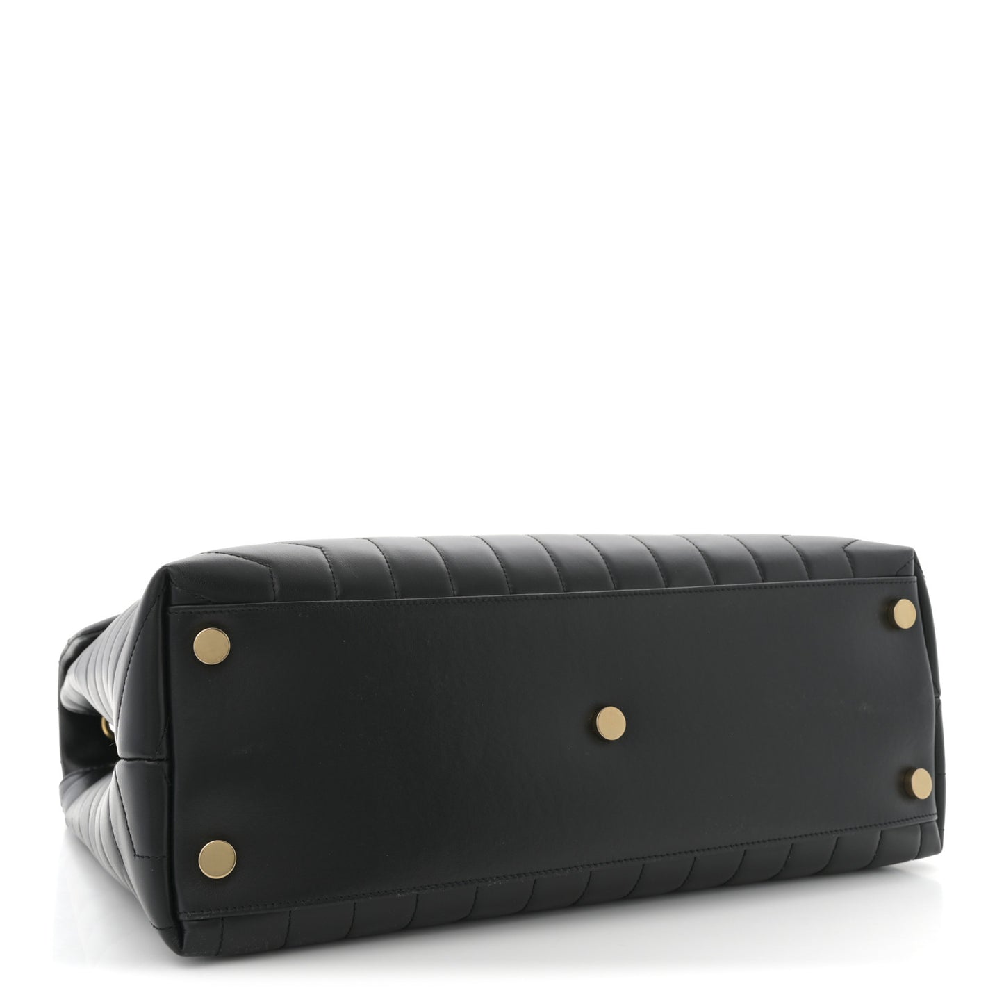 Calfskin Y Quilted Monogram Large Loulou Chain Satchel Black