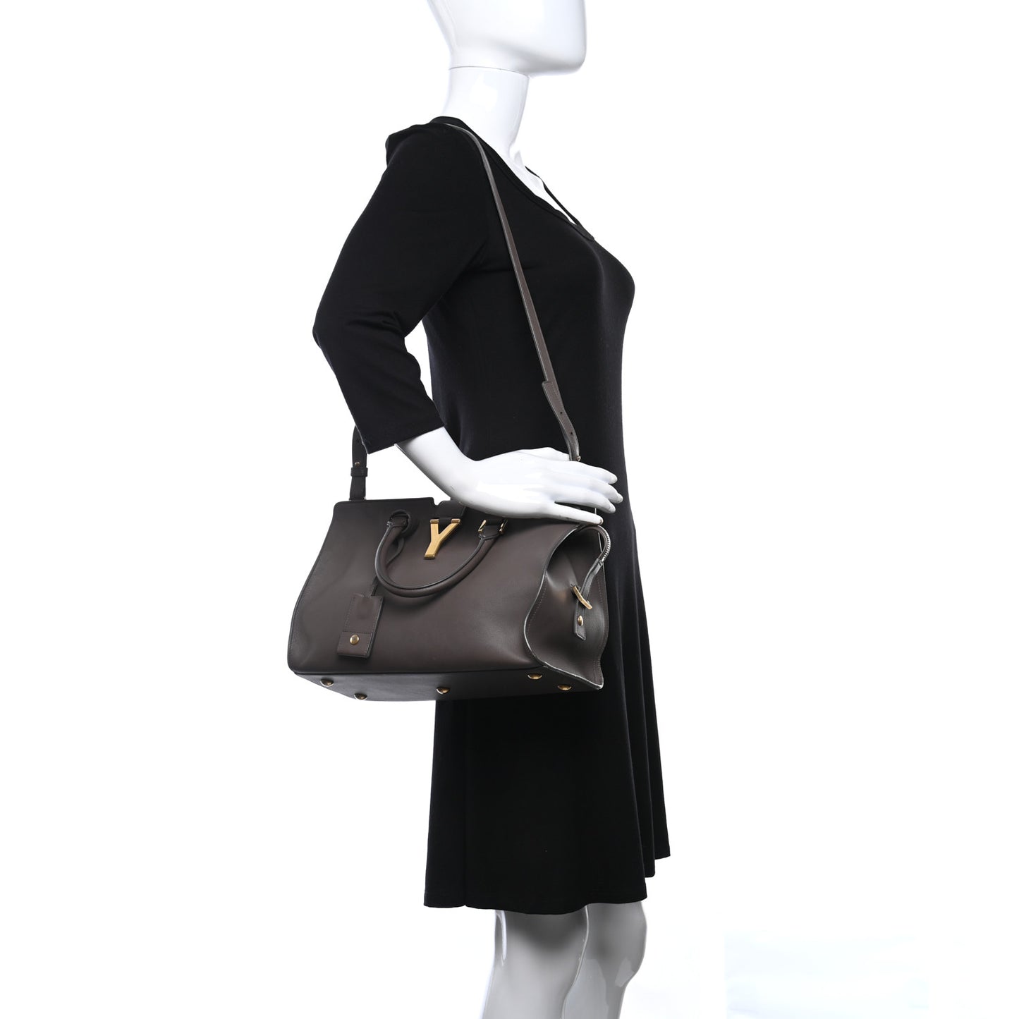 Calfskin Small Classic Y Cabas Gray