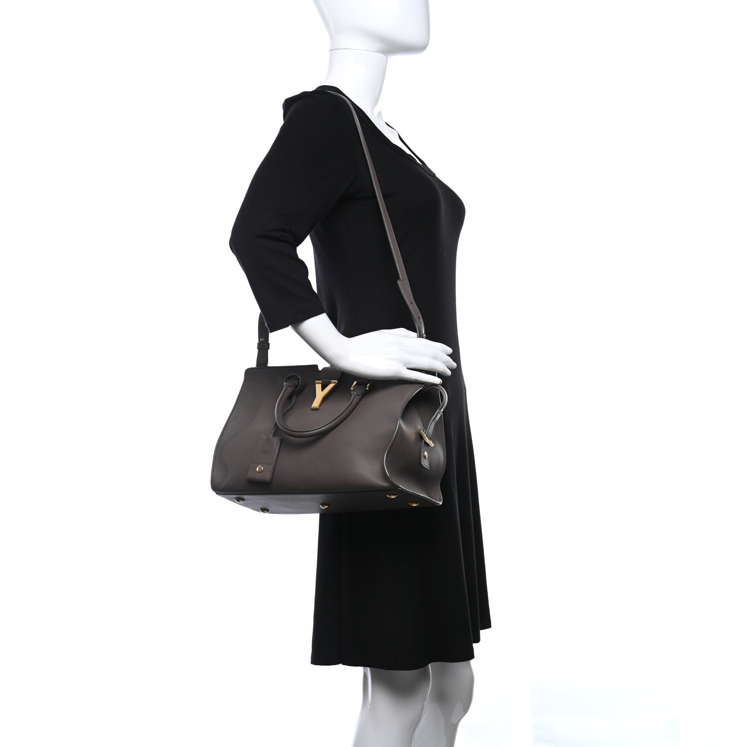 Saint Laurent Calfskin Small Classic Y Cabas Gray 2 of 14